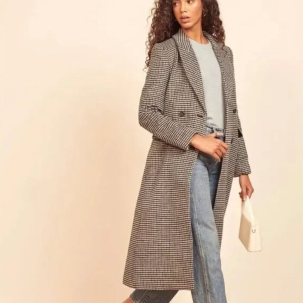 Reformation Houndstooth York Coat